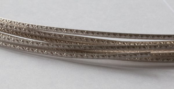 925 Sterling Silver Pattern 1/2 Round Wire (2.87mm x 1.45mm) - Image 2