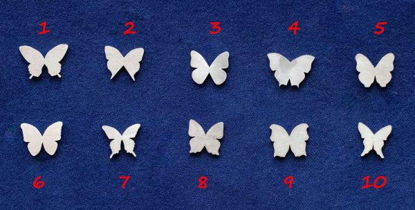 925 Sterling Silver Small Butterflies Solderable Accent Size 5mm (set of 10 pc)