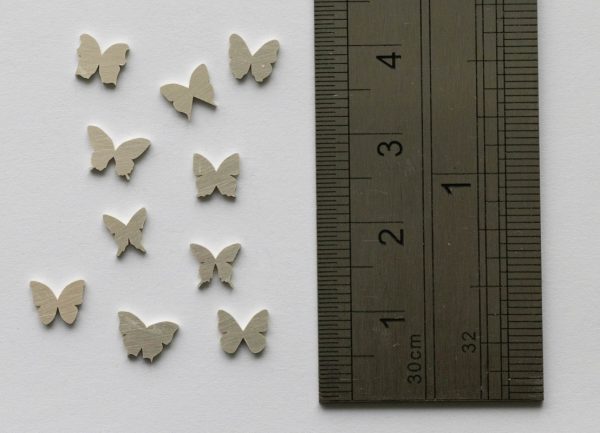 925 Sterling Silver Small Butterflies Solderable Accent Size 5mm (set of 10 pc) - Image 2