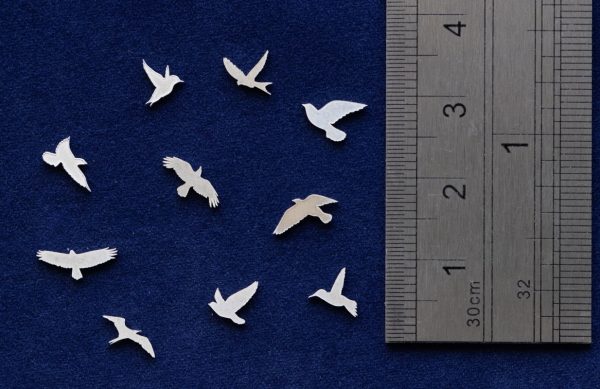 925 Sterling Silver Birds Solderable Accent (set of 10pc) - Image 3