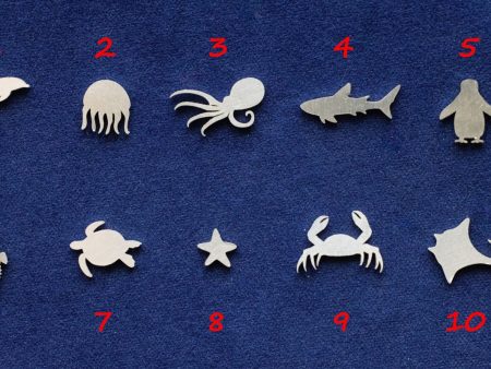 925 Sterling Silver Sea Animals Solderable Accent (set of 10pc)