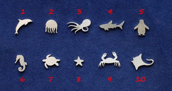 925 Sterling Silver Sea Animals Solderable Accent (set of 10pc)