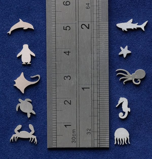 925 Sterling Silver Sea Animals Solderable Accent (set of 10pc) - Image 2