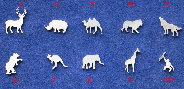 925 Sterling Silver Wild Animals Solderable Accent (set of 10pc)