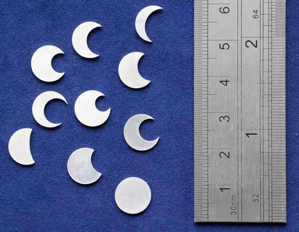 925 Sterling Silver Moons Solderable Accent Size 10mm (set of 10pc) - Image 2