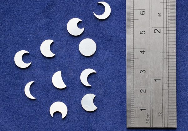 925 Sterling Silver Moons Solderable Accent Size 9mm (set of 10pc) - Image 2