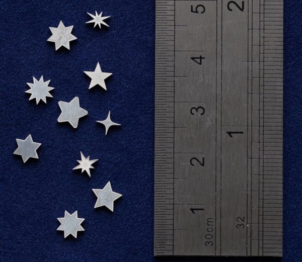 925 Sterling Silver Stars Solderable Accent Size 6mm (set of 10pc) - Image 2