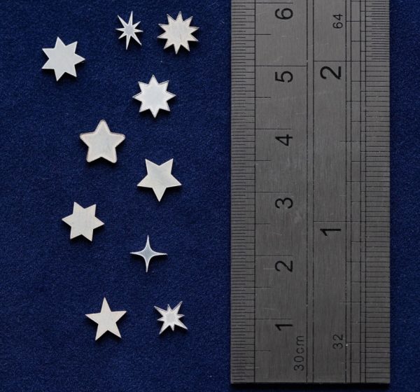 925 Sterling Silver Stars Solderable Accent Size 7mm (set of 10pc) - Image 2