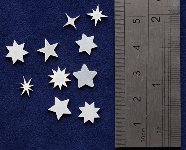 925 Sterling Silver Stars Solderable Accent Size 9mm (set of 10pc) - Image 2