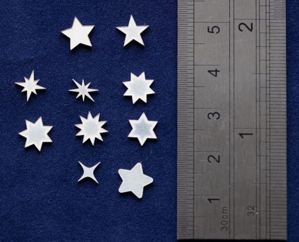 925 Sterling Silver Stars Solderable Accent Size 8mm (set of 10pc) - Image 2