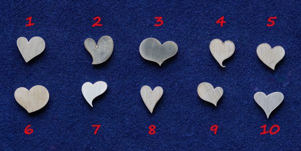 925 Sterling Silver Asymmetric Hearts Solderable Accent Size 6mm (set of 10pc)