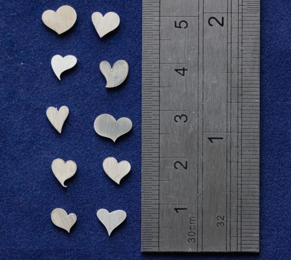 925 Sterling Silver Asymmetric Hearts Solderable Accent Size 6mm (set of 10pc) - Image 2