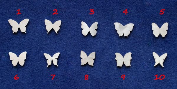 925 Sterling Silver Butterflies Solderable Accent Size 7mm (set of 10 pc)