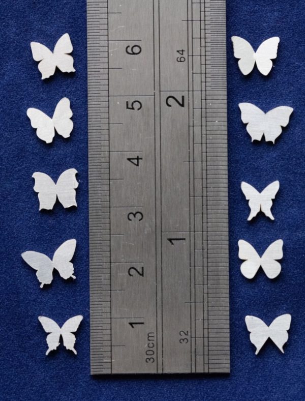 925 Sterling Silver Butterflies Solderable Accent Size 7mm (set of 10 pc) - Image 3