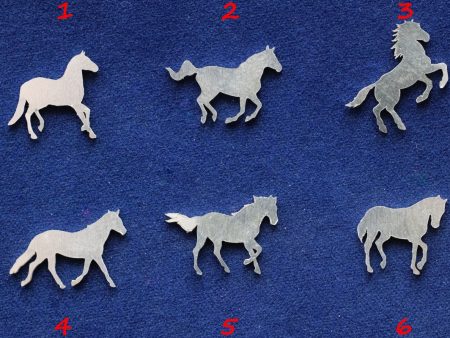 925 Sterling Silver Horses Solderable Accent (set of 6pc)