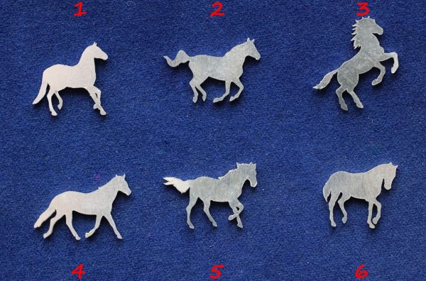 925 Sterling Silver Horses Solderable Accent (set of 6pc)