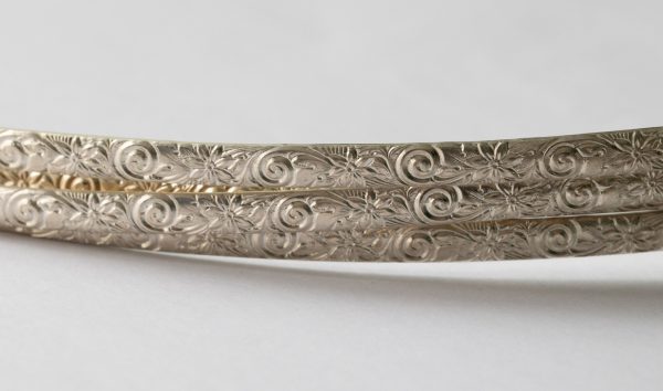 925 Sterling Silver Pattern 1/2 Round Wire 5.13mm x 1.78mm