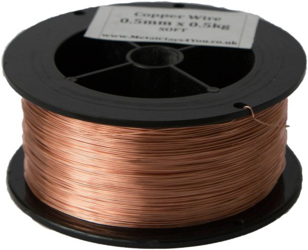 Unplated Copper Round Wire (Half Hard) 0.5kg Spool