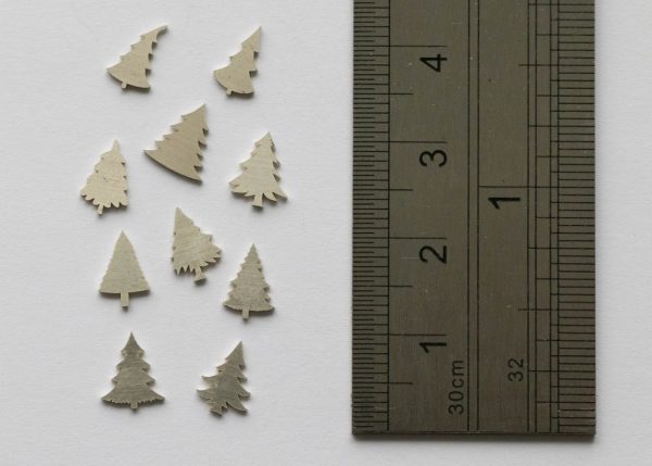 925 Sterling Silver Small Trees Solderable Accent (set of 10pc) - Image 2
