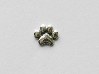 925 Sterling Silver Puffy Paw Print Solderable Component
