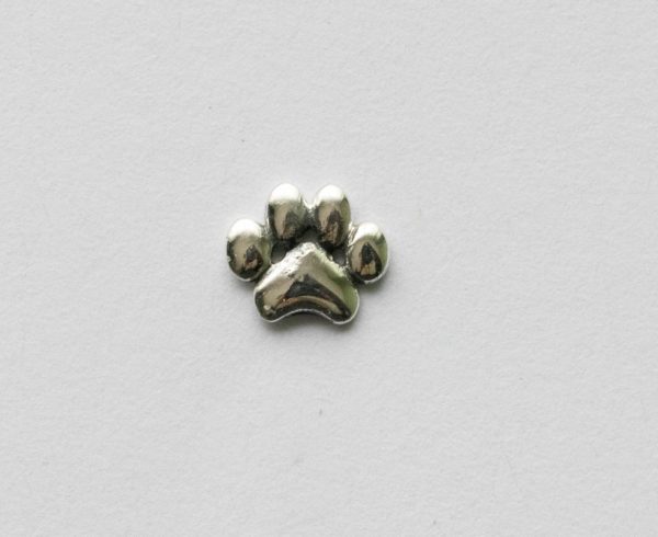 925 Sterling Silver Puffy Paw Print Solderable Component