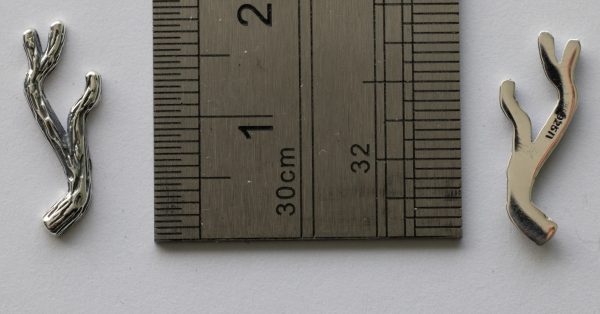 925 Sterling Silver Textured Branch Component - Image 2