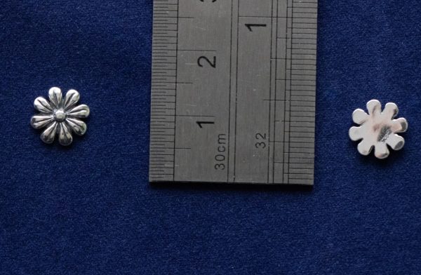 925 Sterling Silver Flower (8.8mm) Component - Image 2