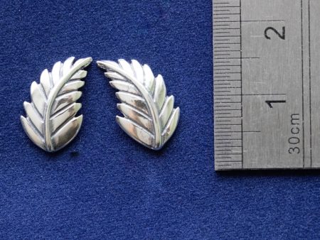 925 Sterling Silver Leaves Component 14 x 9mm ( 1 pair )
