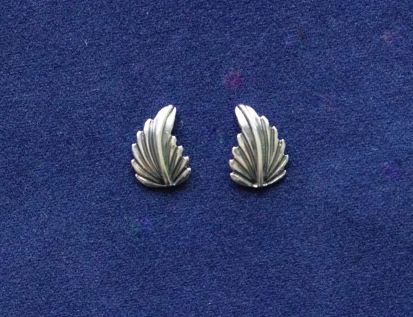 925 Sterling Silver Leaves Component 11 x 7mm ( 1 pair )