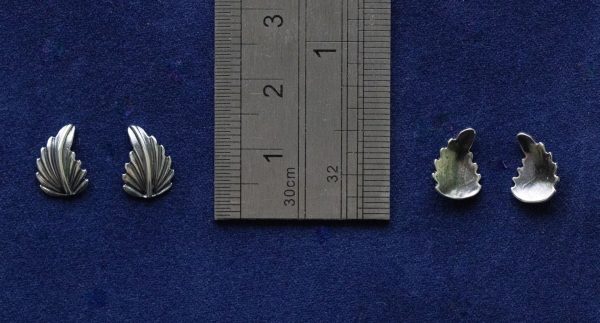 925 Sterling Silver Leaves Component 11 x 7mm ( 1 pair ) - Image 2