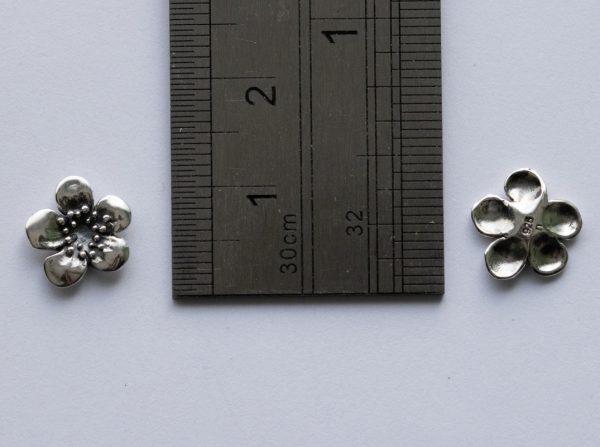 925 Sterling Silver Plum Flower Component - Image 2