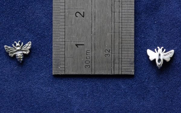 925 Sterling Silver Small Bee Component - Image 3