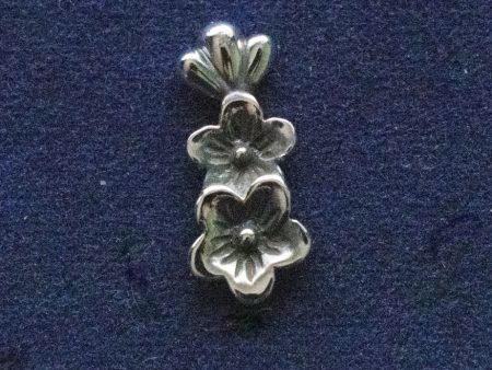 925 Sterling Silver 2 Cherry Flower Component