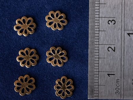 14/20 Yellow Gold-Filled Flower Component (pack of 6)