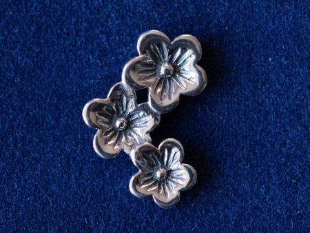 925 Sterling Silver 3 Cherry Flower Component