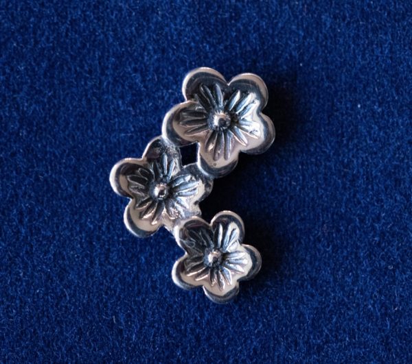 925 Sterling Silver 3 Cherry Flower Component