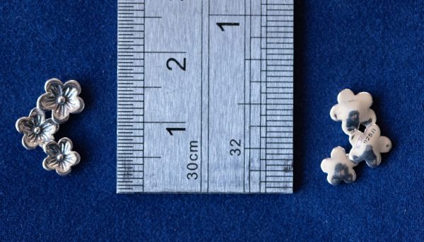 925 Sterling Silver 3 Cherry Flower Component - Image 3