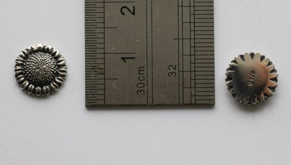925 Sterling Silver Small Sunflower Solderable Component - Image 2