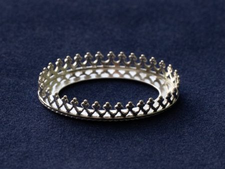 925 Sterling Silver Crown Oval Bezel Cups