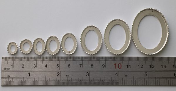 925 Sterling Silver Crown Oval Bezel Cups - Image 2