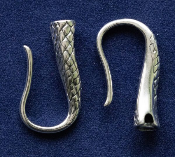 925 Sterling Silver Snake Hook & Eye Clasp ( 1 set ) - Image 3