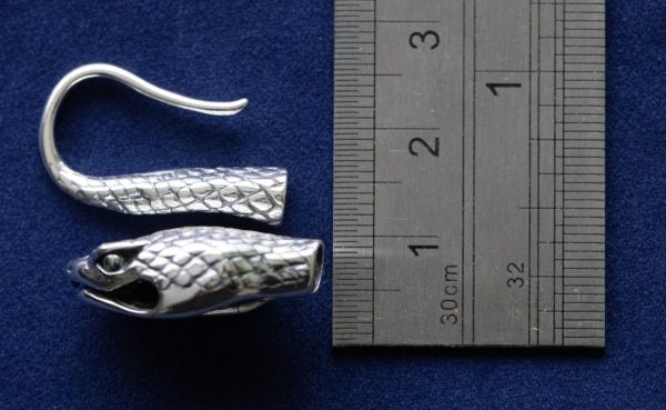 925 Sterling Silver Snake Hook & Eye Clasp ( 1 set ) - Image 6