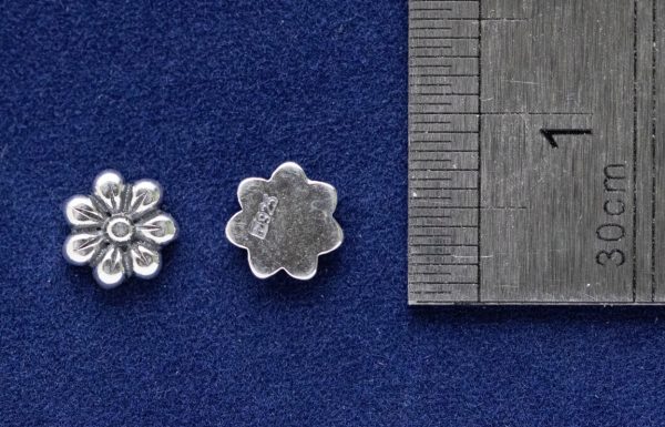 925 Sterling Silver Flower (6.3mm) Component - Image 2