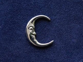 925 Sterling Silver Moon with Face Component