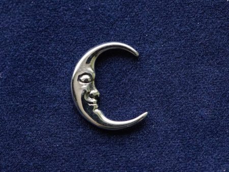 925 Sterling Silver Moon with Face Component