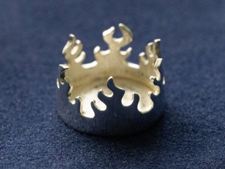 925 Sterling Silver Fire Flame Bezel Cup