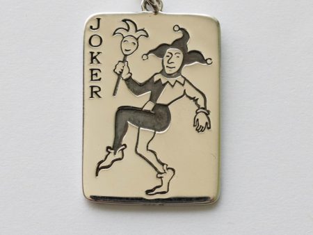 925 Sterling Joker Playing Card Pendant