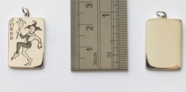 925 Sterling Joker Playing Card Pendant - Image 2