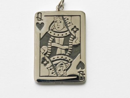 925 Sterling Queen Playing Card Pendant