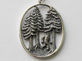 925 Sterling Silver Bigfoot in the Forest Pendant